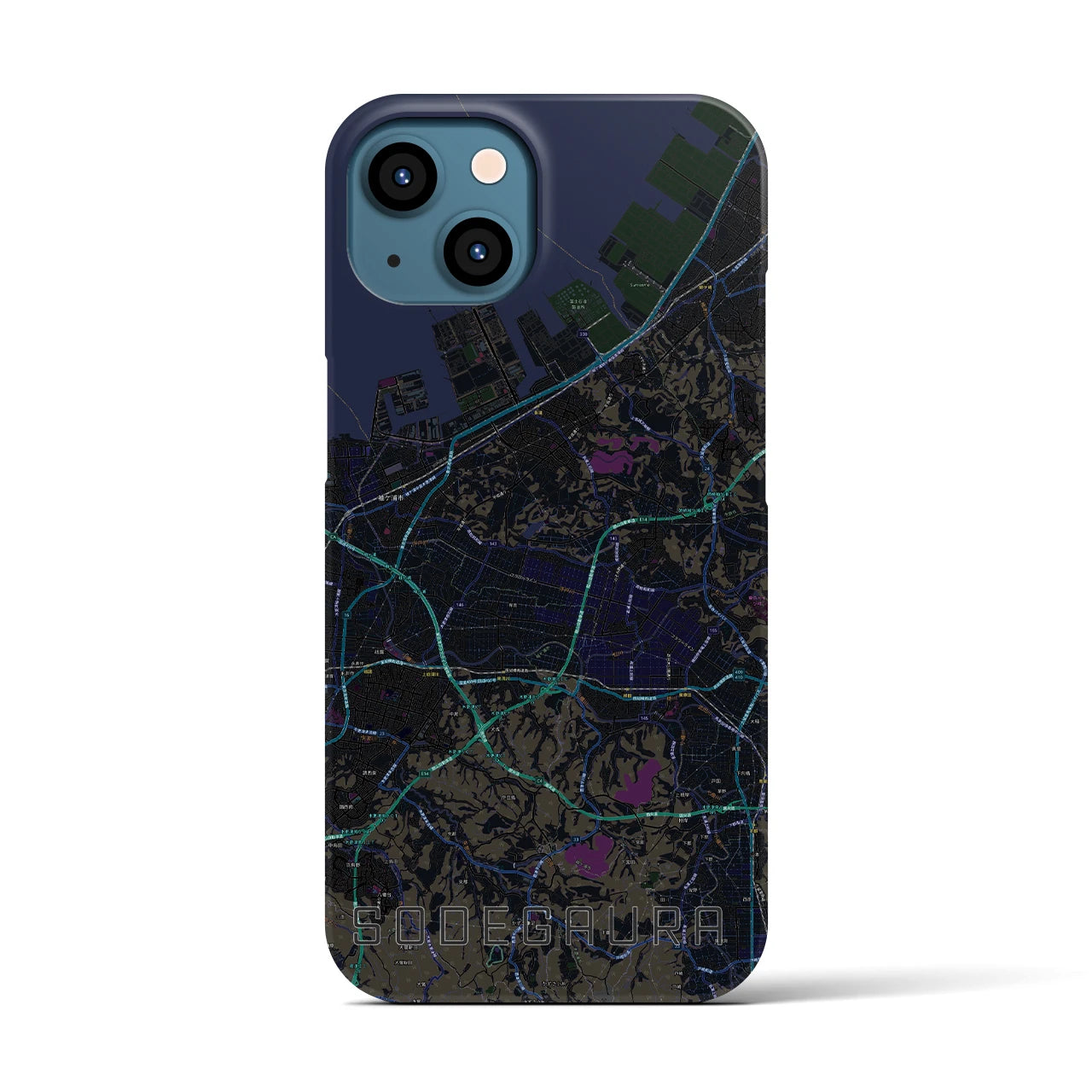【袖ケ浦(千葉県)】地図柄iPhoneケース(バックカバータイプ)