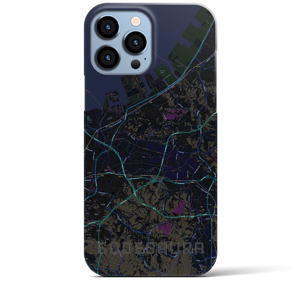 【袖ケ浦(千葉県)】地図柄iPhoneケース(バックカバータイプ)