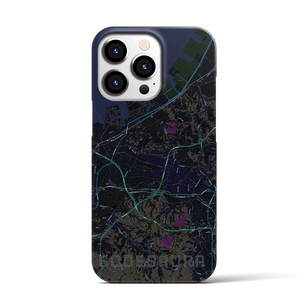 【袖ケ浦(千葉県)】地図柄iPhoneケース(バックカバータイプ)