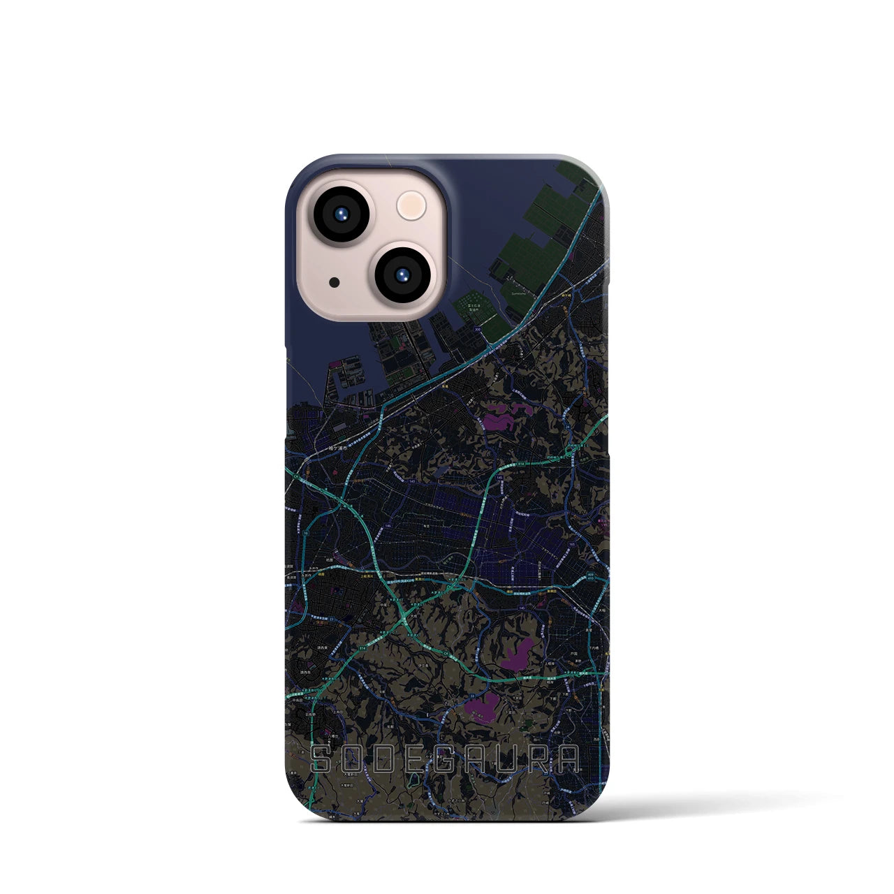 【袖ケ浦(千葉県)】地図柄iPhoneケース(バックカバータイプ)