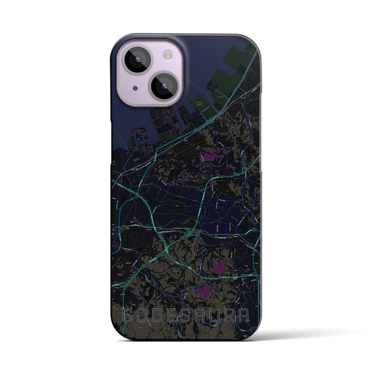 【袖ケ浦(千葉県)】地図柄iPhoneケース(バックカバータイプ)