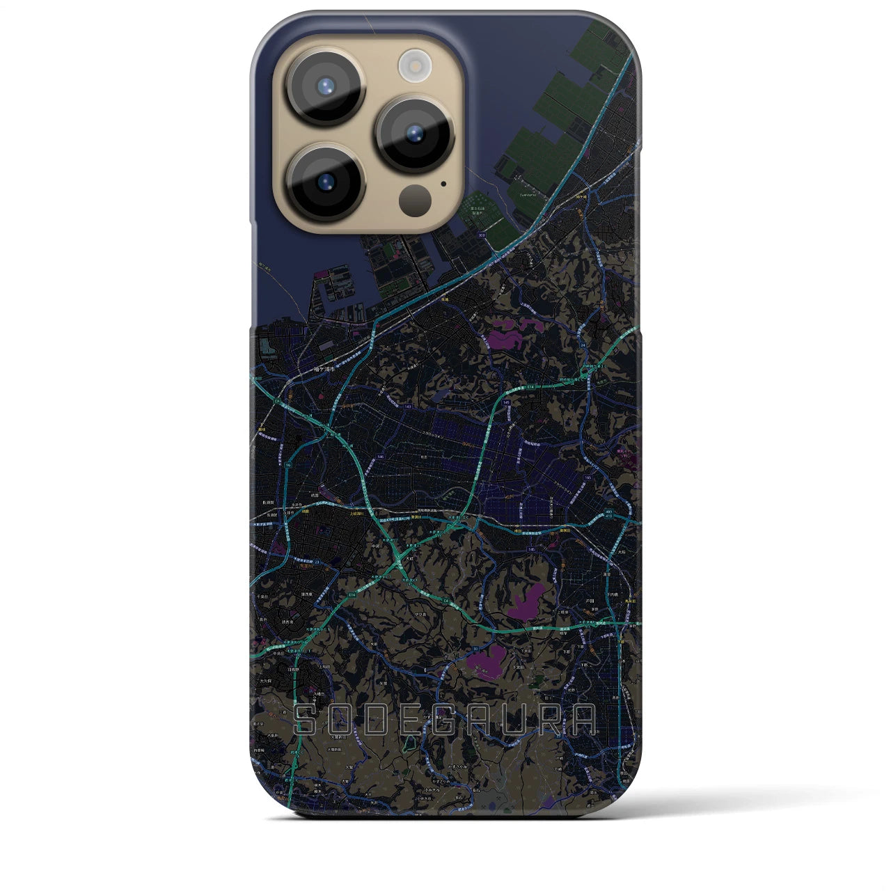 【袖ケ浦(千葉県)】地図柄iPhoneケース(バックカバータイプ)