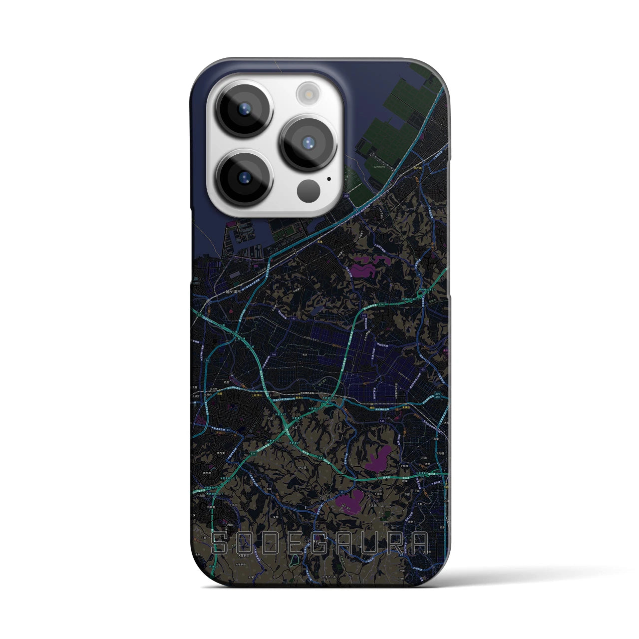 【袖ケ浦(千葉県)】地図柄iPhoneケース(バックカバータイプ)