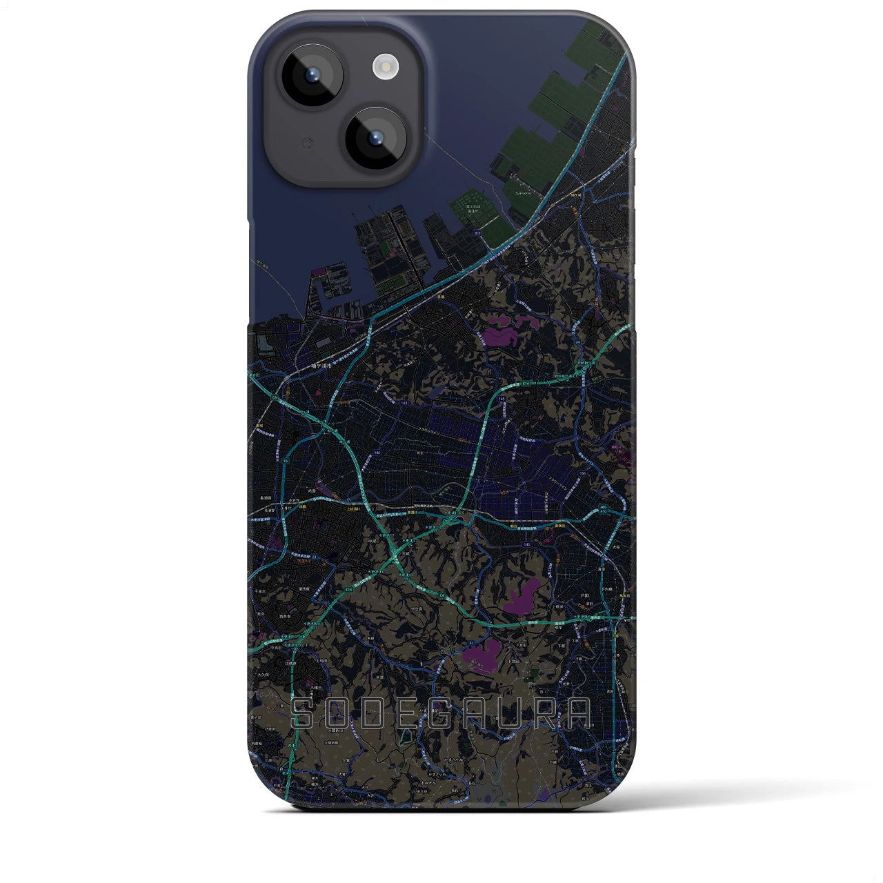 【袖ケ浦(千葉県)】地図柄iPhoneケース(バックカバータイプ)