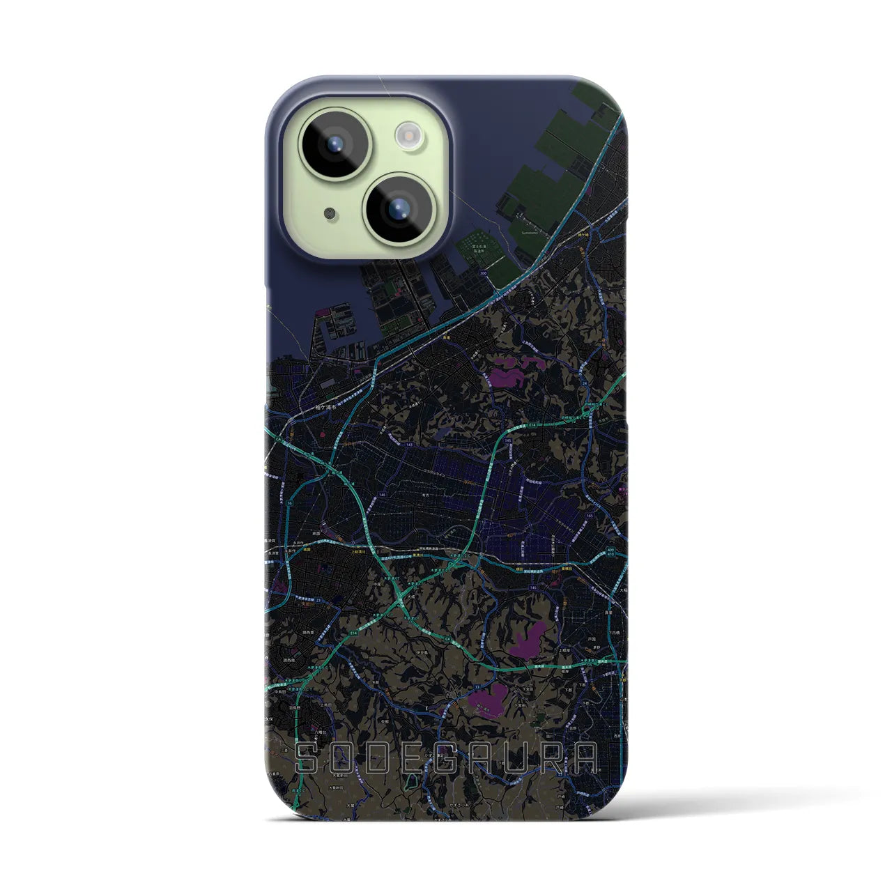 【袖ケ浦(千葉県)】地図柄iPhoneケース(バックカバータイプ)