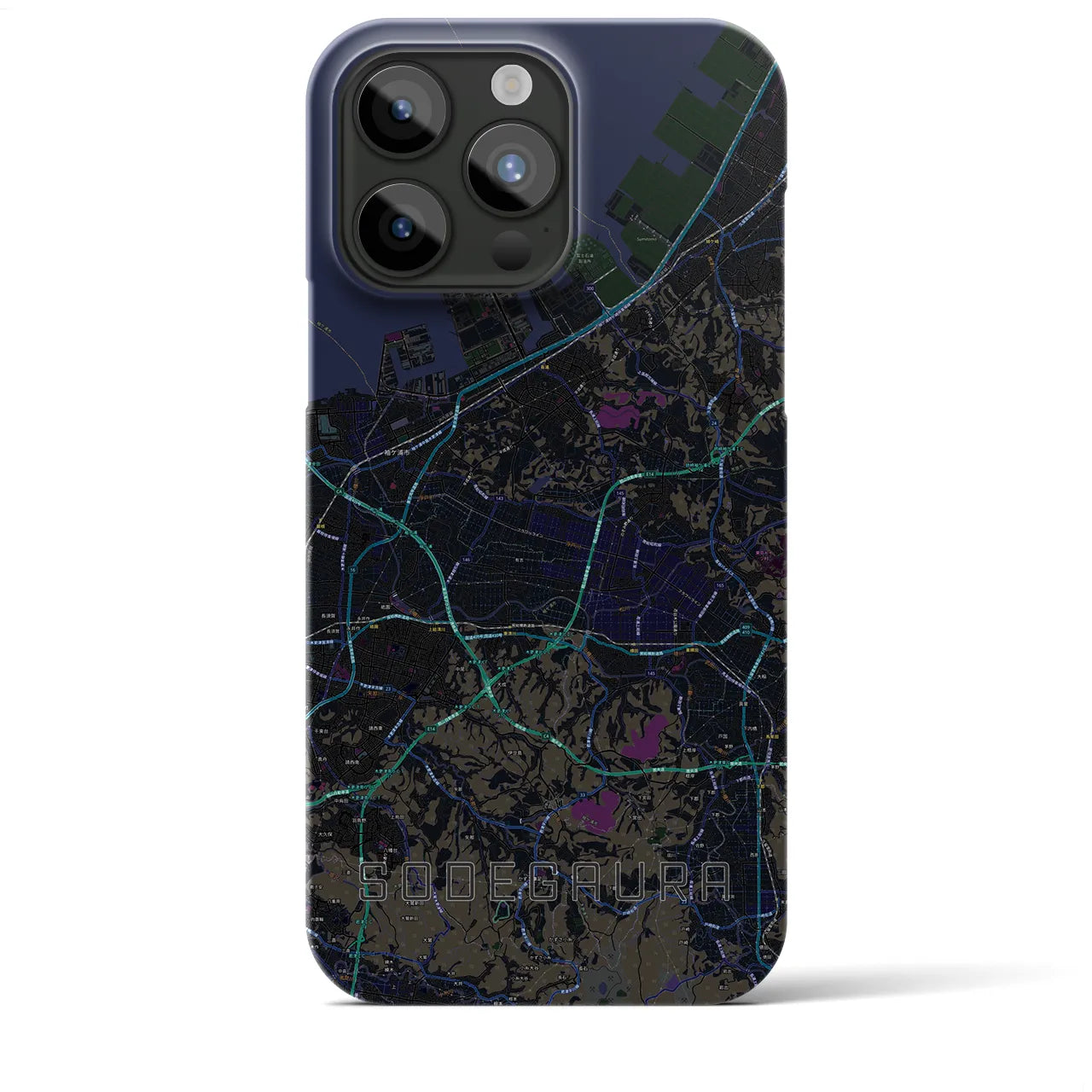【袖ケ浦(千葉県)】地図柄iPhoneケース(バックカバータイプ)