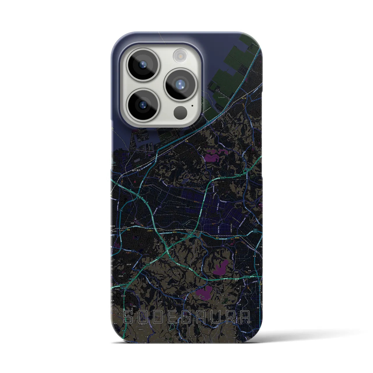 【袖ケ浦(千葉県)】地図柄iPhoneケース(バックカバータイプ)