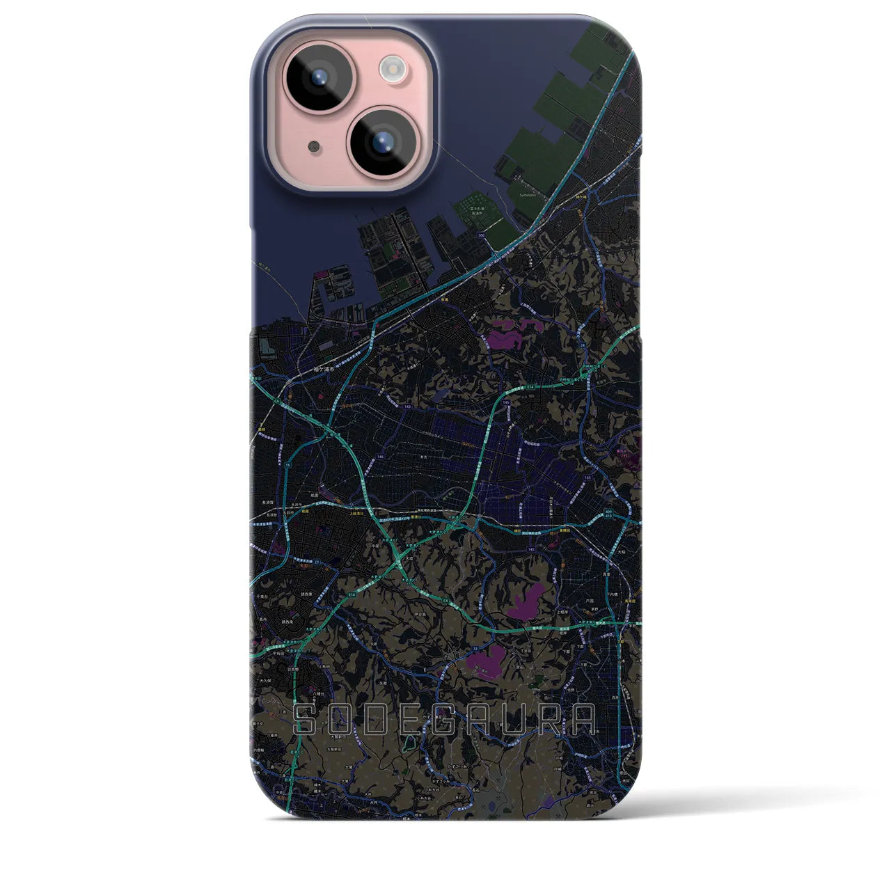 【袖ケ浦(千葉県)】地図柄iPhoneケース(バックカバータイプ)