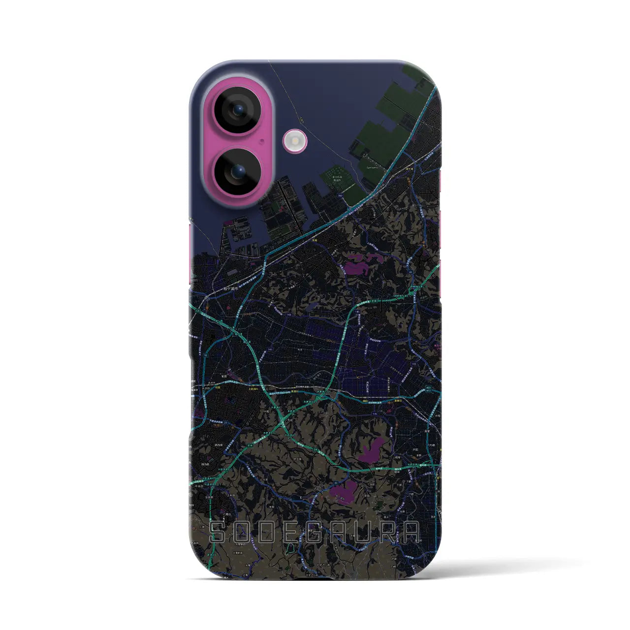 【袖ケ浦(千葉県)】地図柄iPhoneケース(バックカバータイプ)