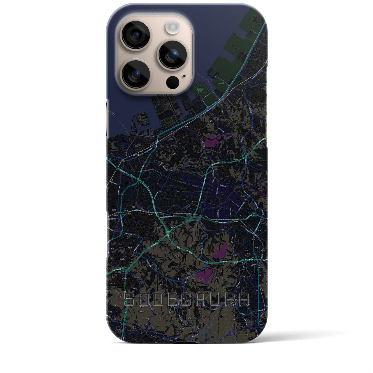 【袖ケ浦(千葉県)】地図柄iPhoneケース(バックカバータイプ)