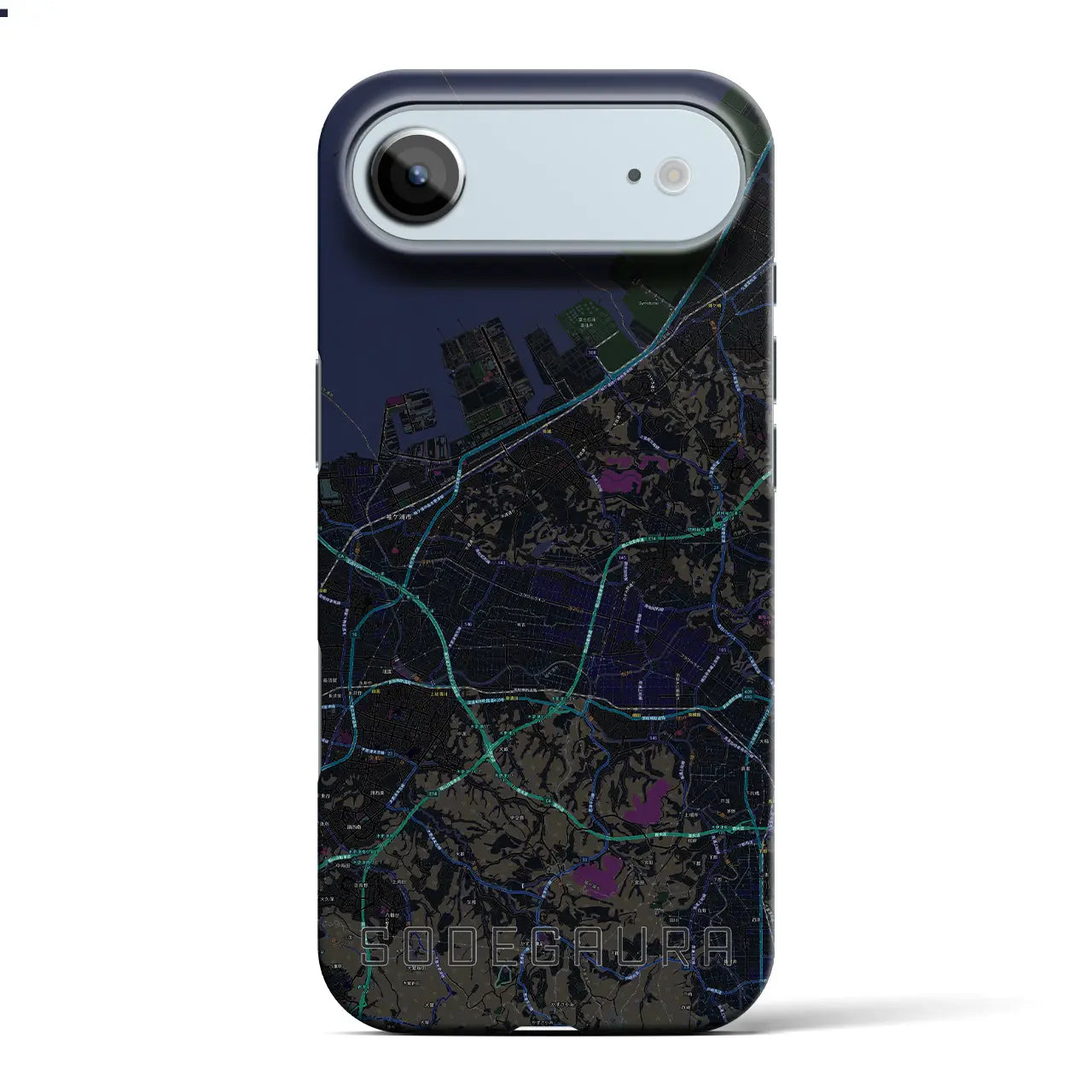 【袖ケ浦(千葉県)】地図柄iPhoneケース(バックカバータイプ)