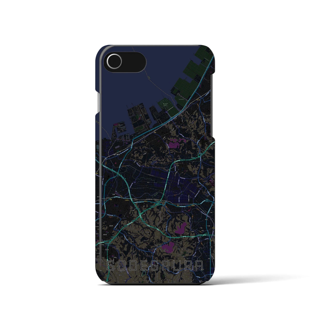 【袖ケ浦(千葉県)】地図柄iPhoneケース(バックカバータイプ)
