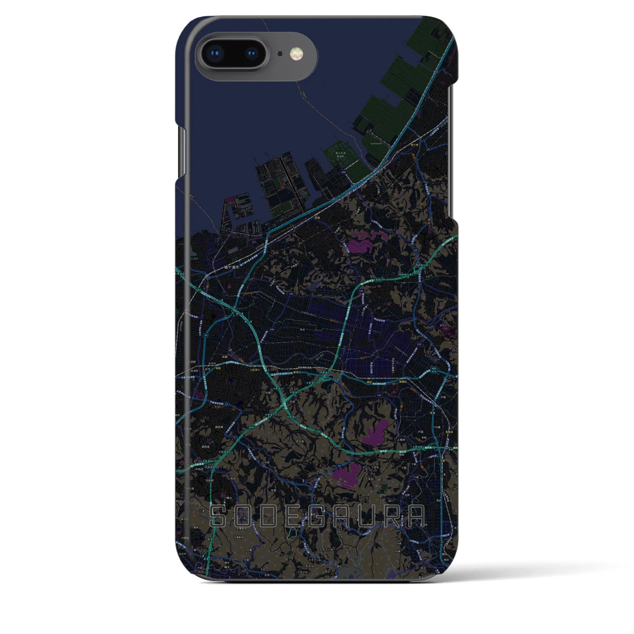 【袖ケ浦(千葉県)】地図柄iPhoneケース(バックカバータイプ)