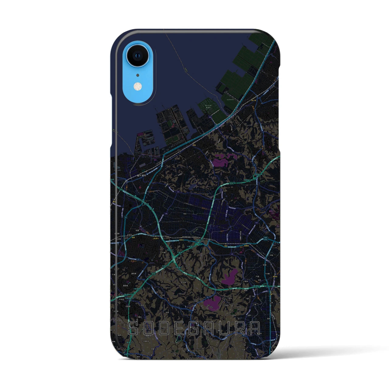 【袖ケ浦(千葉県)】地図柄iPhoneケース(バックカバータイプ)