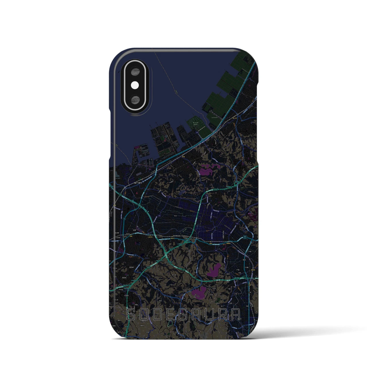 【袖ケ浦(千葉県)】地図柄iPhoneケース(バックカバータイプ)