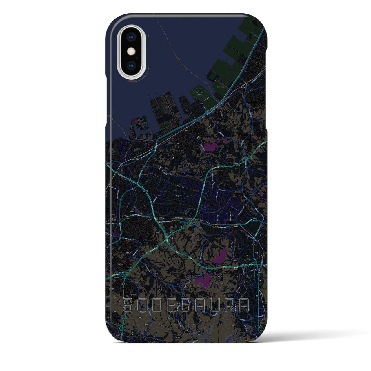 【袖ケ浦(千葉県)】地図柄iPhoneケース(バックカバータイプ)
