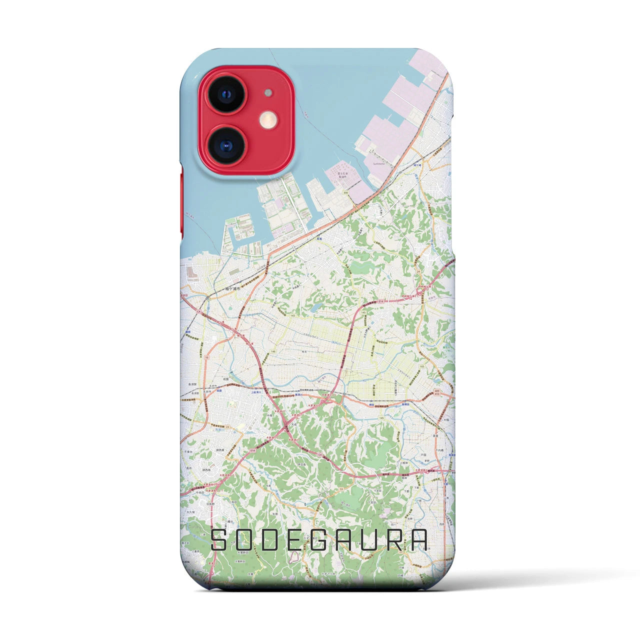 【袖ケ浦(千葉県)】地図柄iPhoneケース(バックカバータイプ)