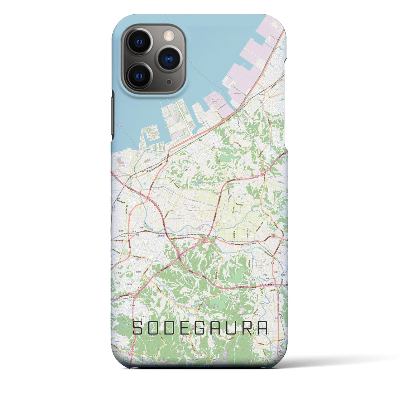 【袖ケ浦(千葉県)】地図柄iPhoneケース(バックカバータイプ)