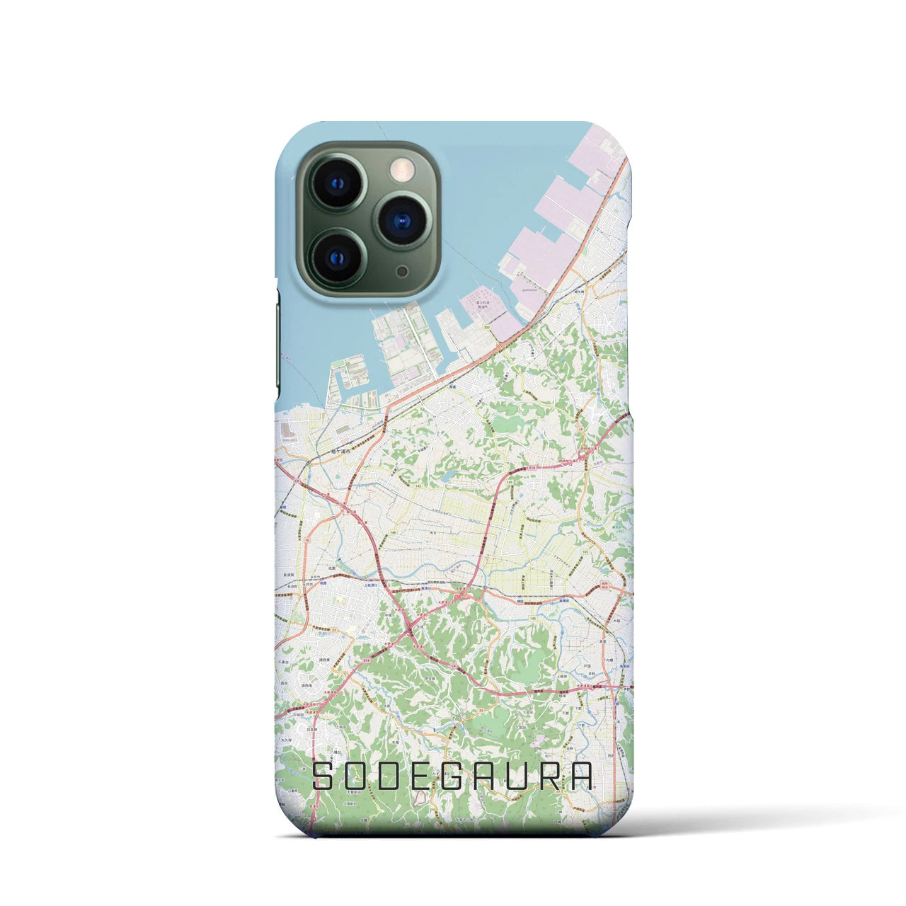 【袖ケ浦(千葉県)】地図柄iPhoneケース(バックカバータイプ)