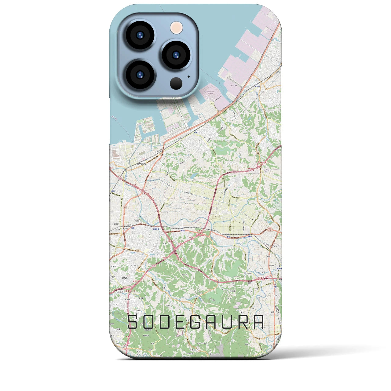【袖ケ浦(千葉県)】地図柄iPhoneケース(バックカバータイプ)