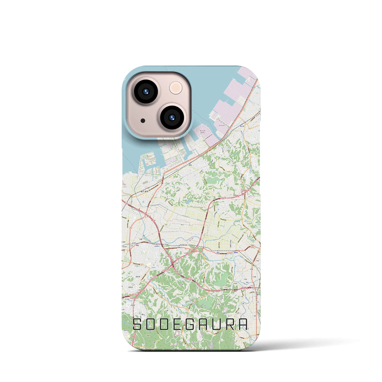 【袖ケ浦(千葉県)】地図柄iPhoneケース(バックカバータイプ)