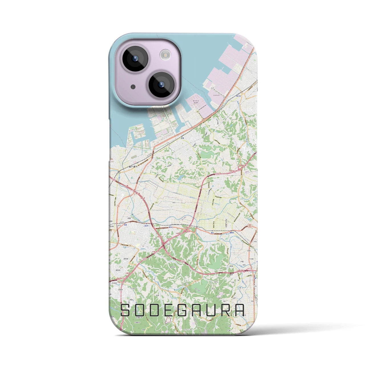 【袖ケ浦(千葉県)】地図柄iPhoneケース(バックカバータイプ)