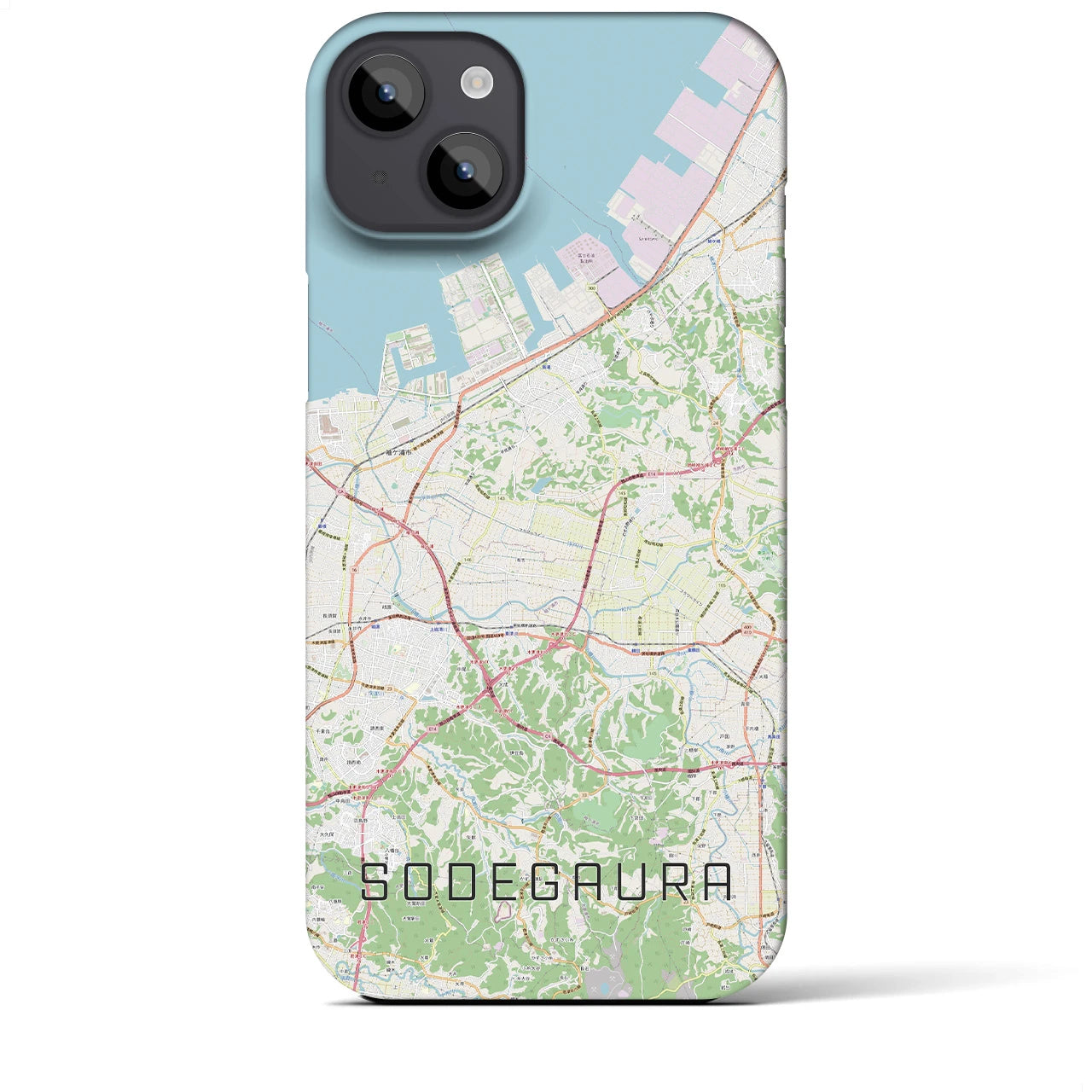 【袖ケ浦(千葉県)】地図柄iPhoneケース(バックカバータイプ)