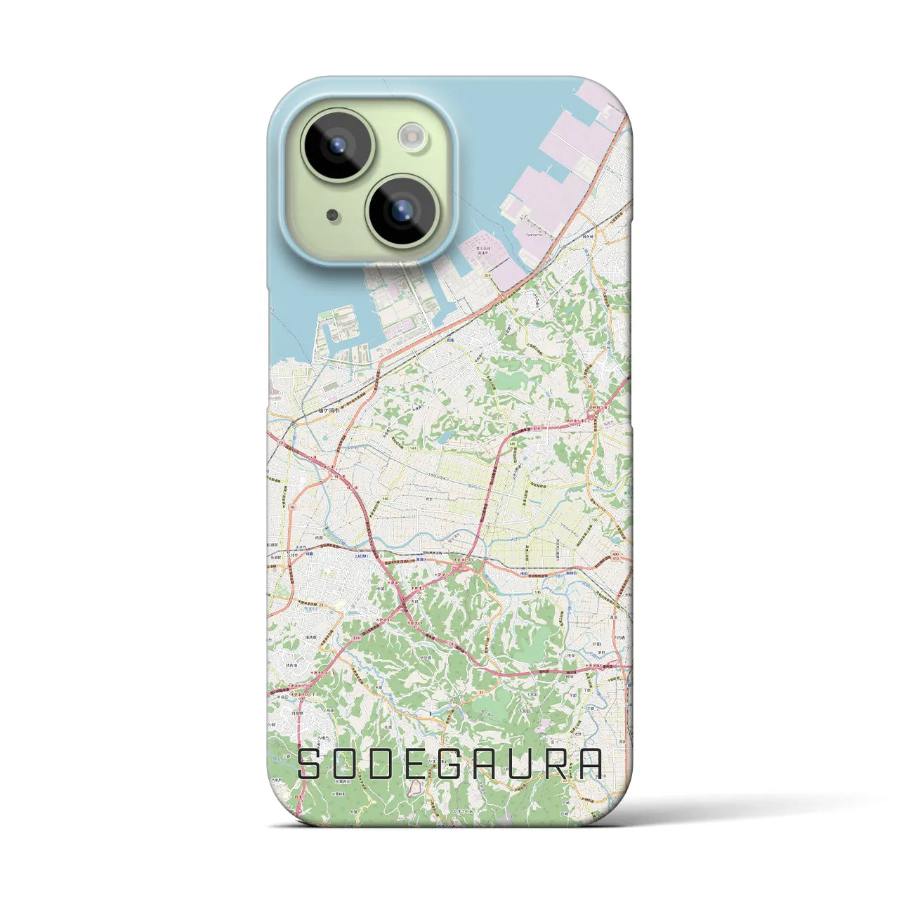 【袖ケ浦(千葉県)】地図柄iPhoneケース(バックカバータイプ)