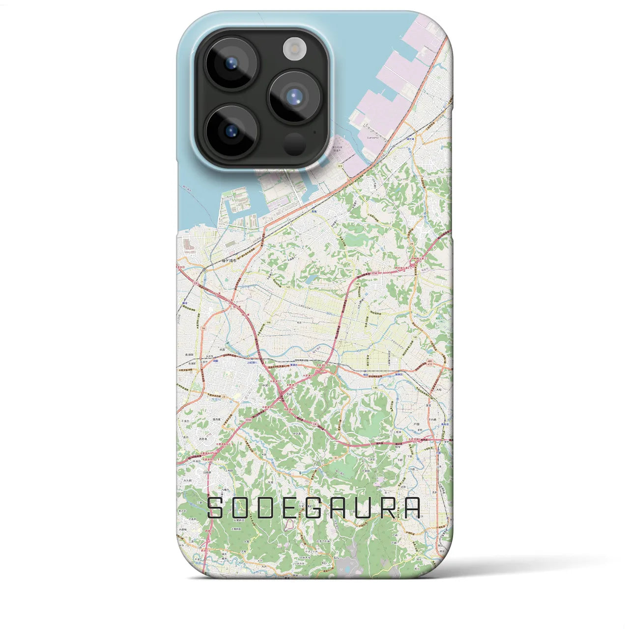 【袖ケ浦(千葉県)】地図柄iPhoneケース(バックカバータイプ)