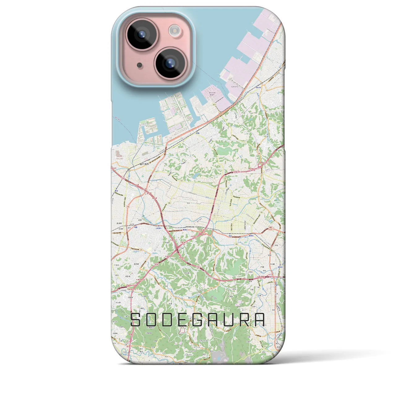【袖ケ浦(千葉県)】地図柄iPhoneケース(バックカバータイプ)