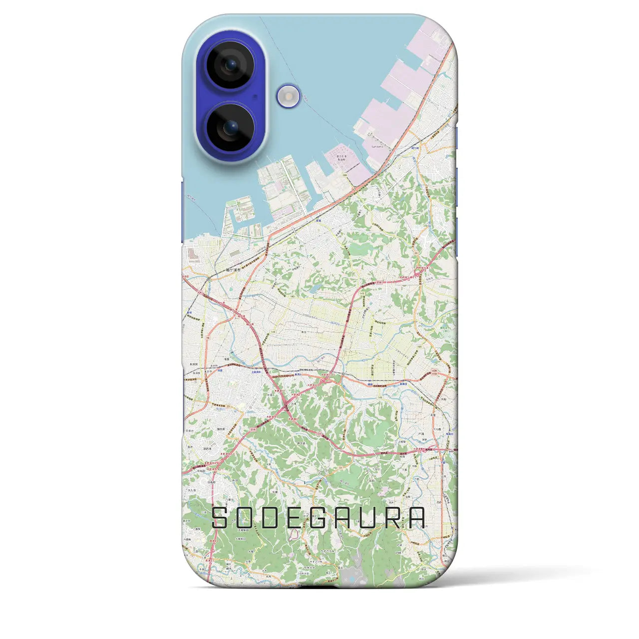 【袖ケ浦(千葉県)】地図柄iPhoneケース(バックカバータイプ)