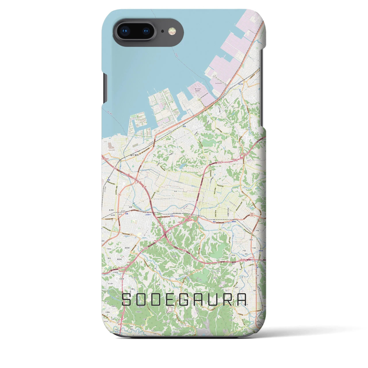 【袖ケ浦(千葉県)】地図柄iPhoneケース(バックカバータイプ)