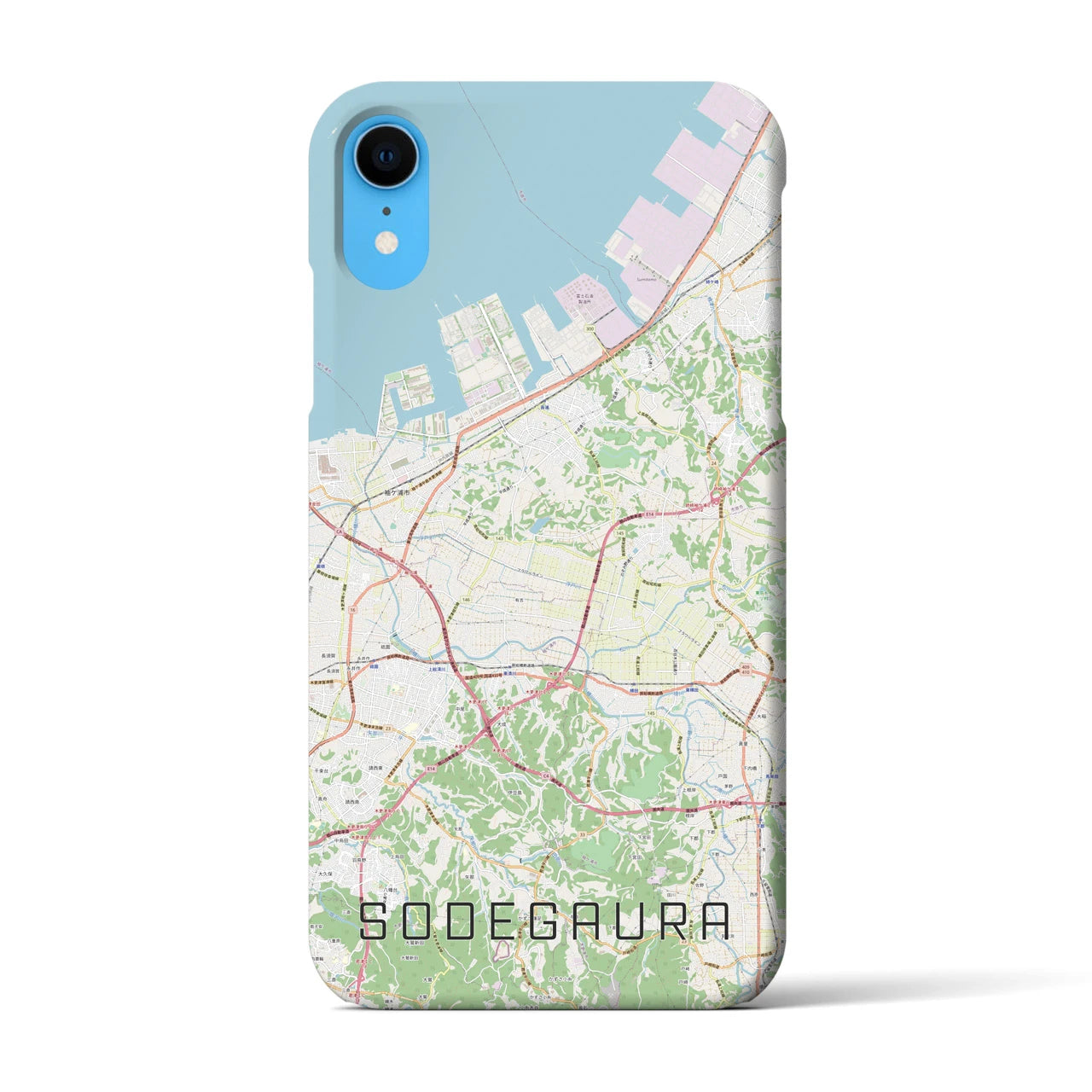 【袖ケ浦(千葉県)】地図柄iPhoneケース(バックカバータイプ)