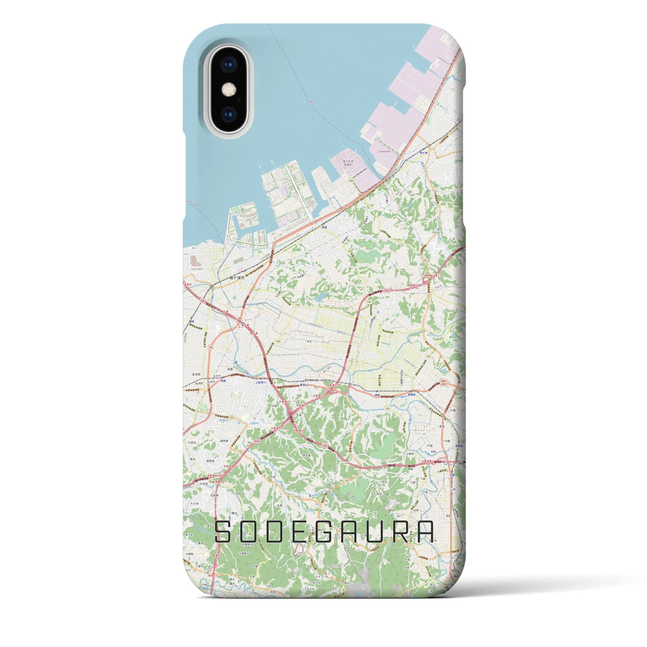 【袖ケ浦(千葉県)】地図柄iPhoneケース(バックカバータイプ)
