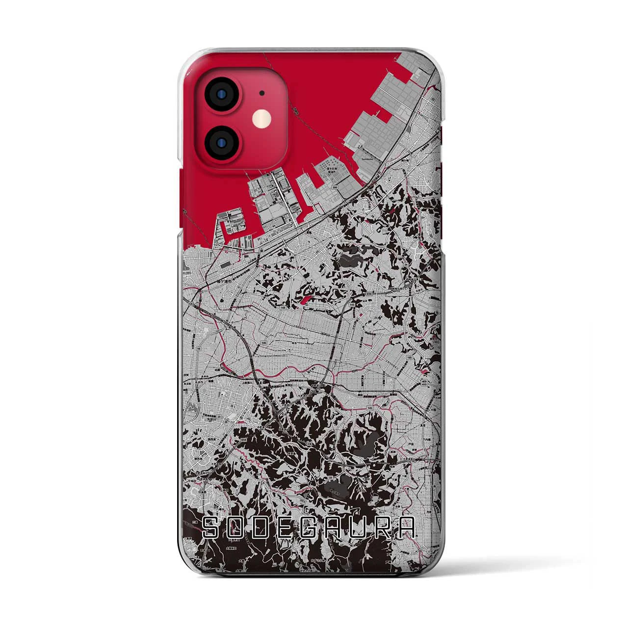 【袖ケ浦(千葉県)】地図柄iPhoneケース(クリアタイプ)