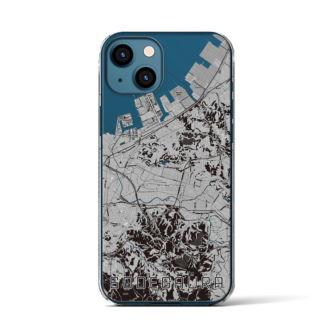 【袖ケ浦(千葉県)】地図柄iPhoneケース(クリアタイプ)