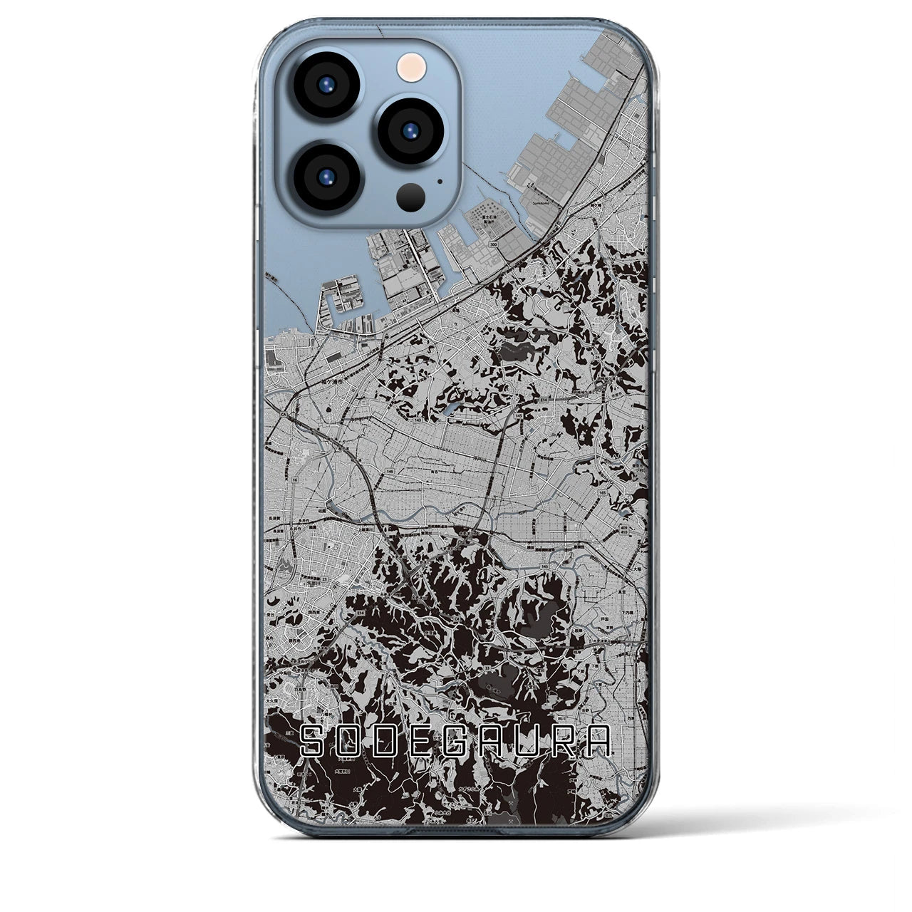 【袖ケ浦(千葉県)】地図柄iPhoneケース(クリアタイプ)