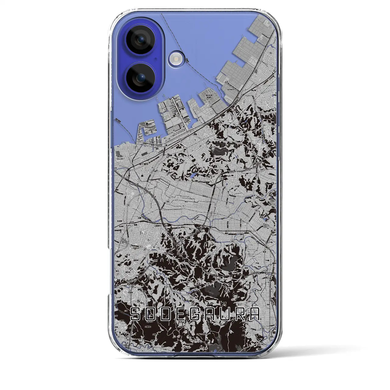 【袖ケ浦(千葉県)】地図柄iPhoneケース(クリアタイプ)