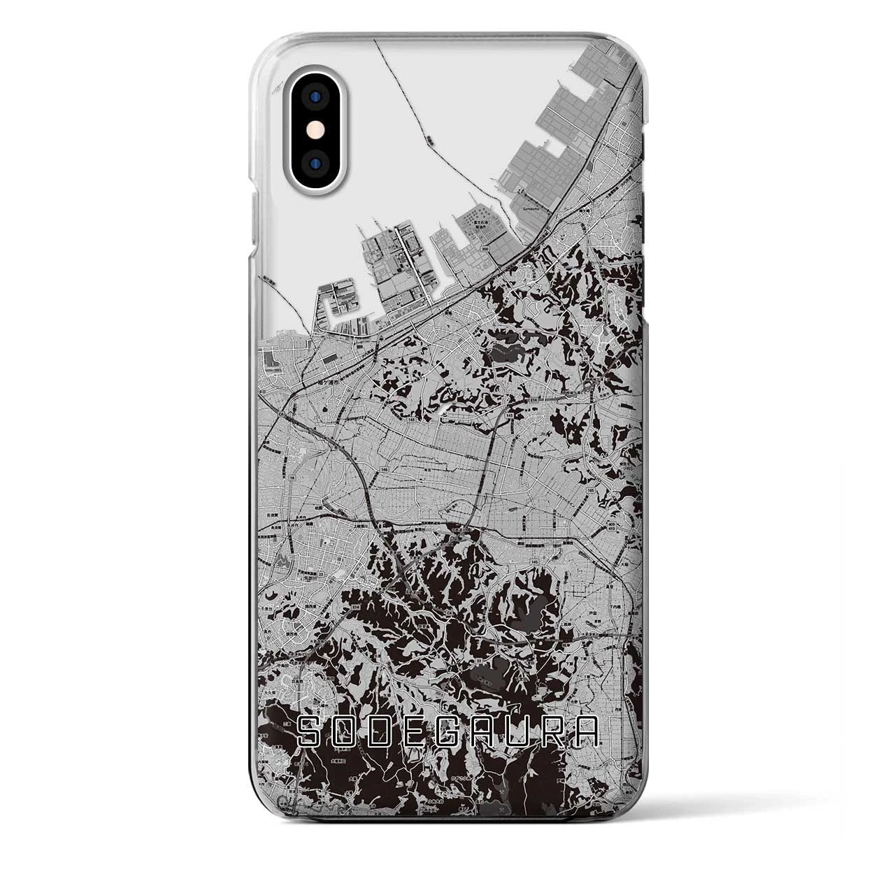 【袖ケ浦(千葉県)】地図柄iPhoneケース(クリアタイプ)