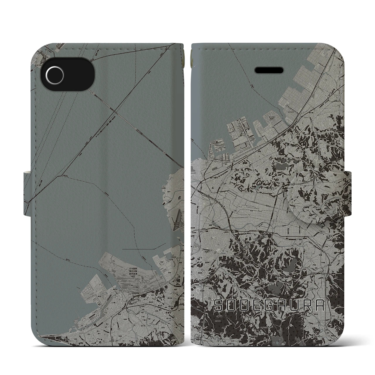 【袖ケ浦(千葉県)】地図柄iPhoneケース(手帳タイプ)