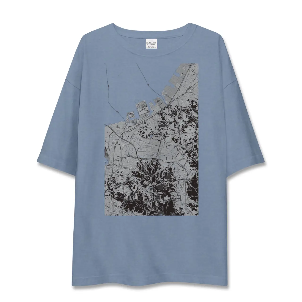 【袖ケ浦(千葉県)】地図柄ビッグシルエットTシャツ