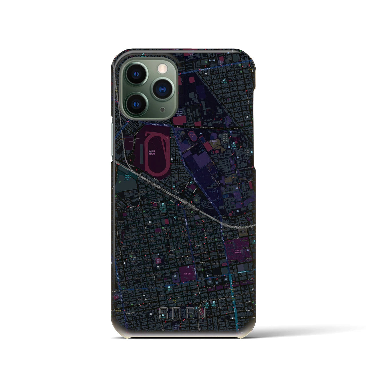 【桑園(北海道)】地図柄iPhoneケース(バックカバータイプ)