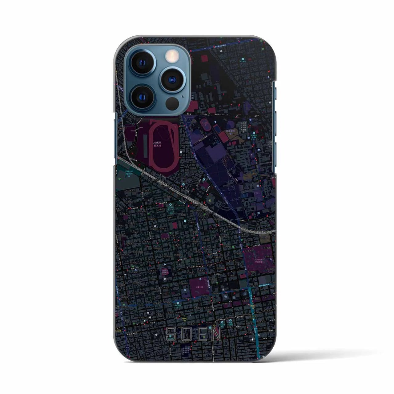【桑園(北海道)】地図柄iPhoneケース(バックカバータイプ)