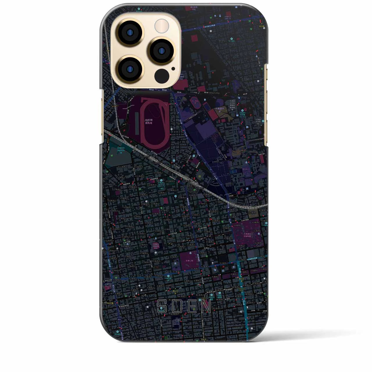 【桑園(北海道)】地図柄iPhoneケース(バックカバータイプ)