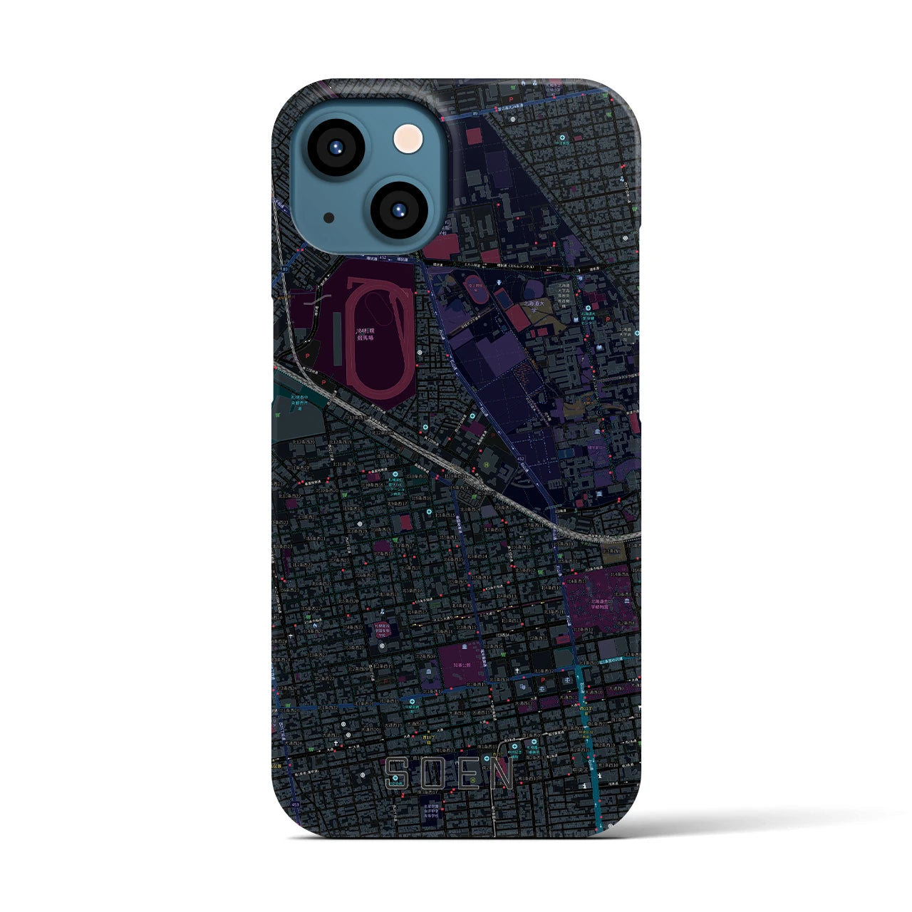 【桑園(北海道)】地図柄iPhoneケース(バックカバータイプ)