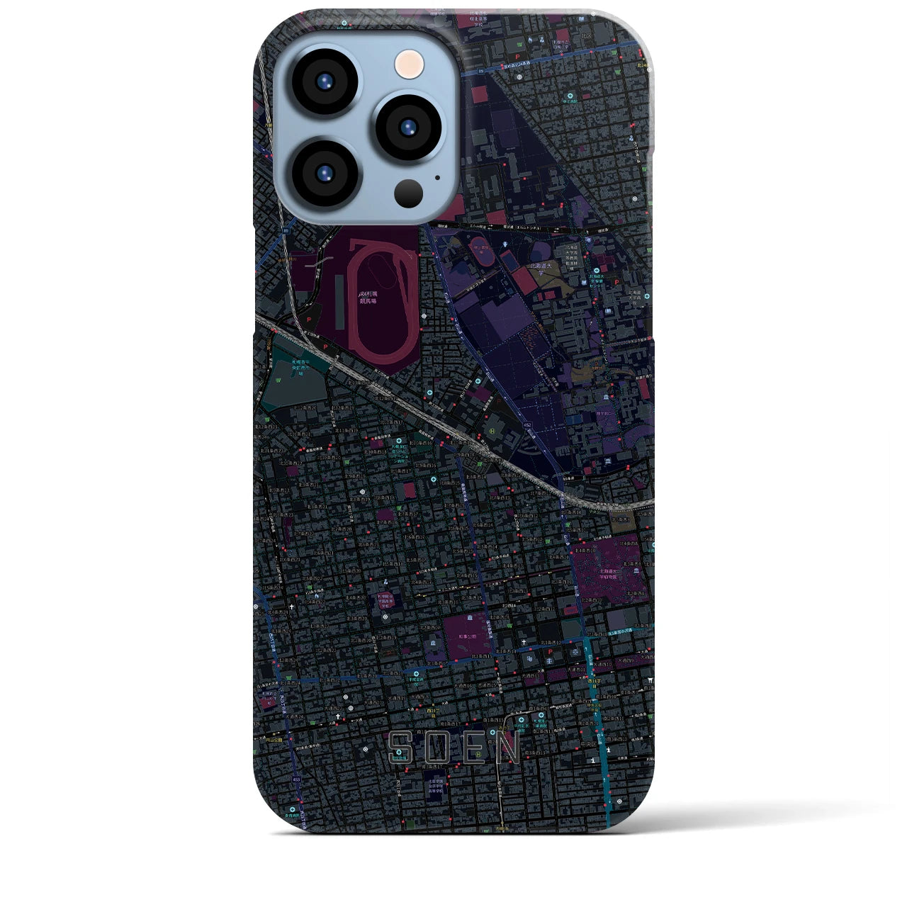 【桑園(北海道)】地図柄iPhoneケース(バックカバータイプ)