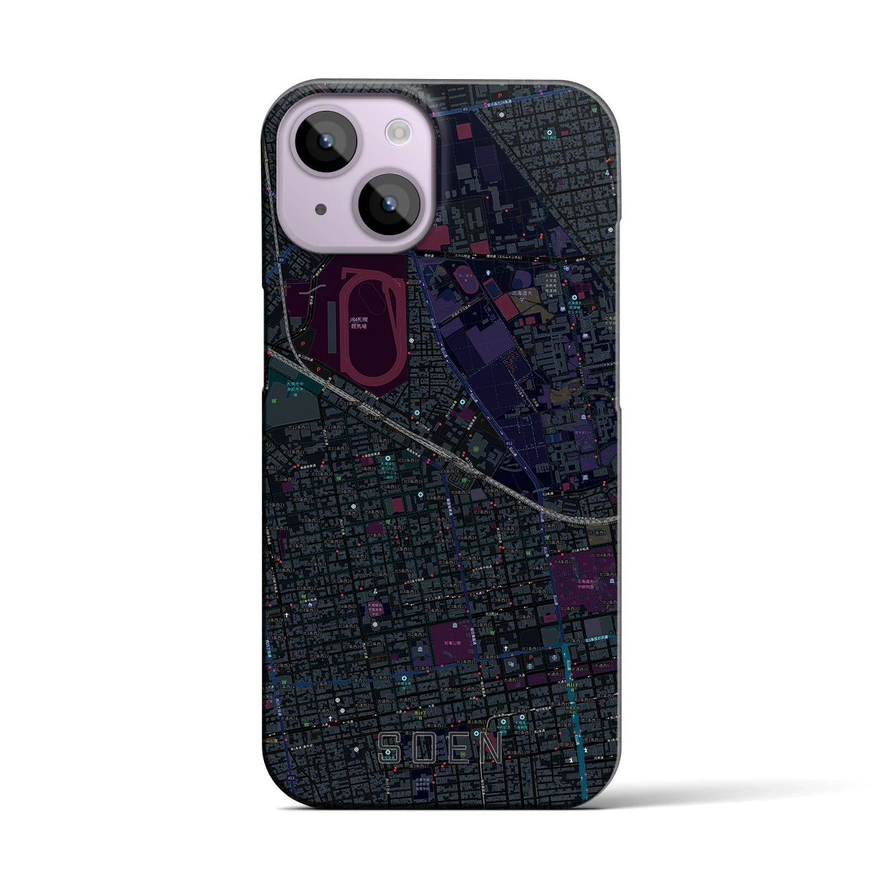 【桑園(北海道)】地図柄iPhoneケース(バックカバータイプ)