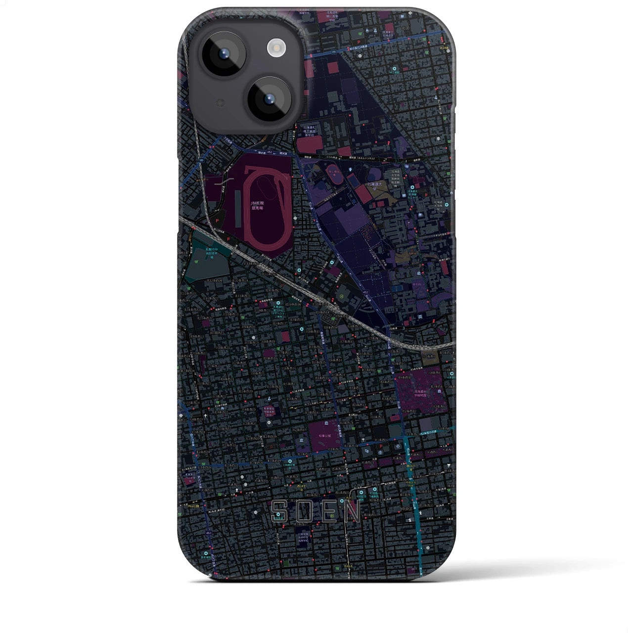 【桑園(北海道)】地図柄iPhoneケース(バックカバータイプ)