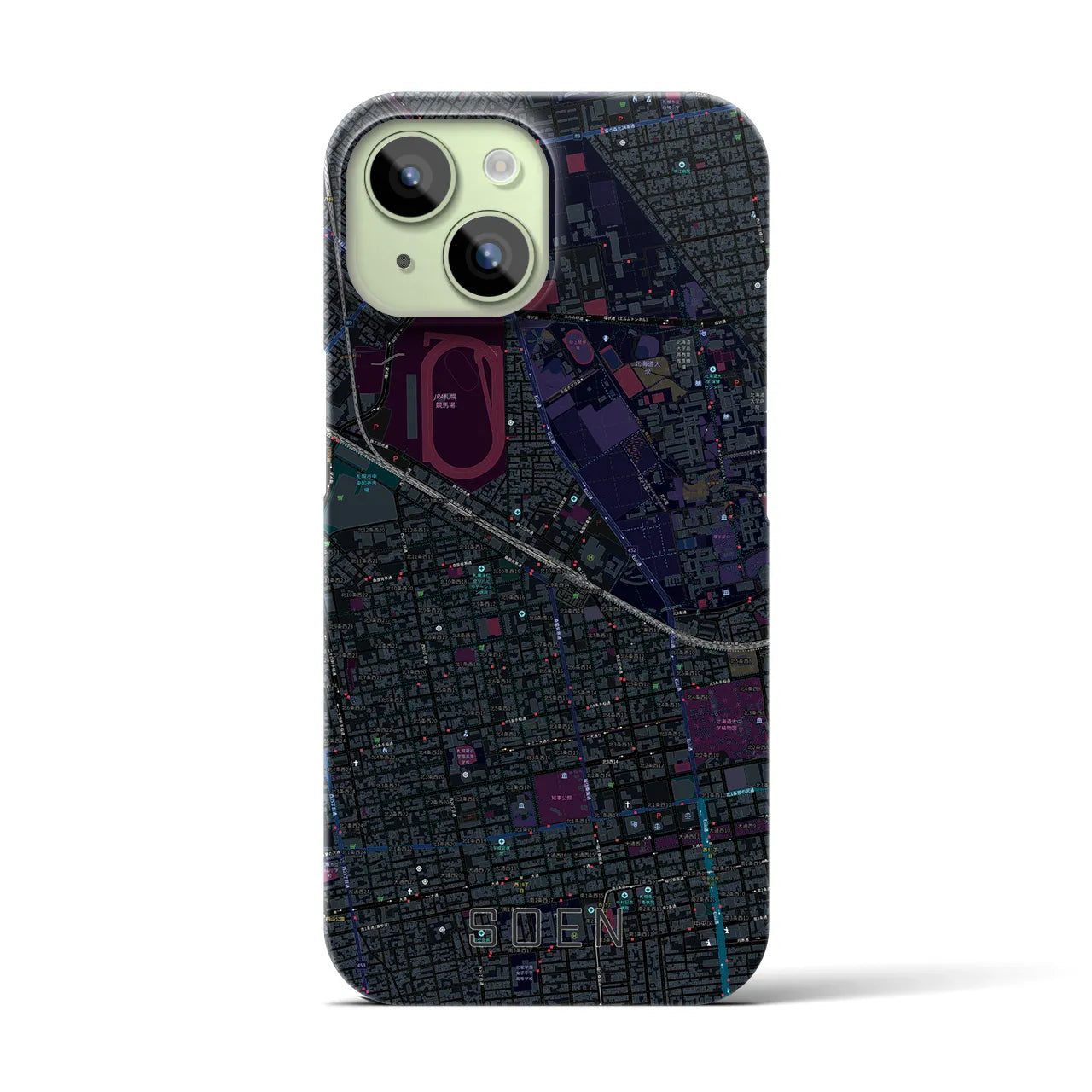 【桑園(北海道)】地図柄iPhoneケース(バックカバータイプ)