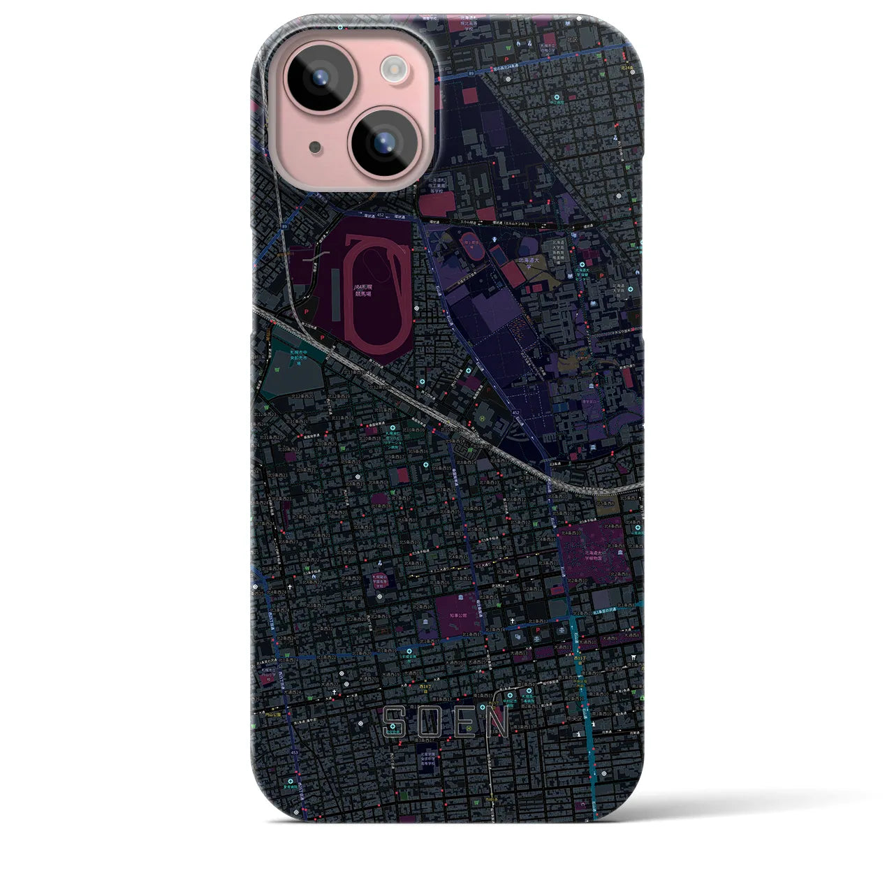 【桑園(北海道)】地図柄iPhoneケース(バックカバータイプ)